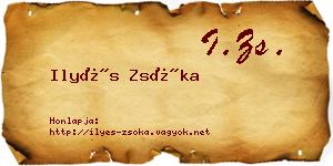 Ilyés Zsóka névjegykártya